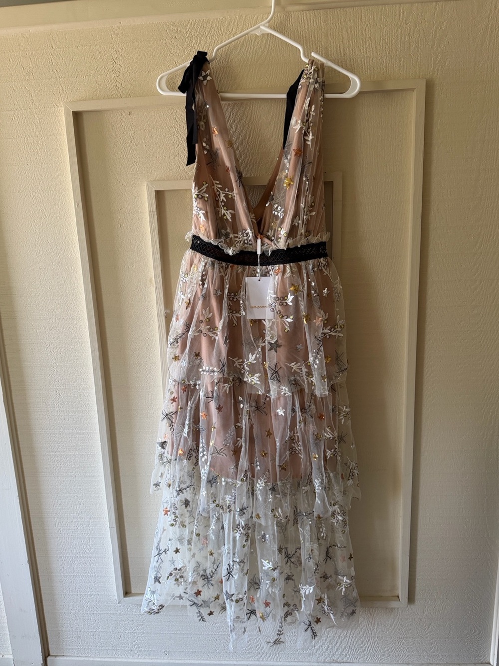 Self-Portrait Star Mesh Midi Dress NWT